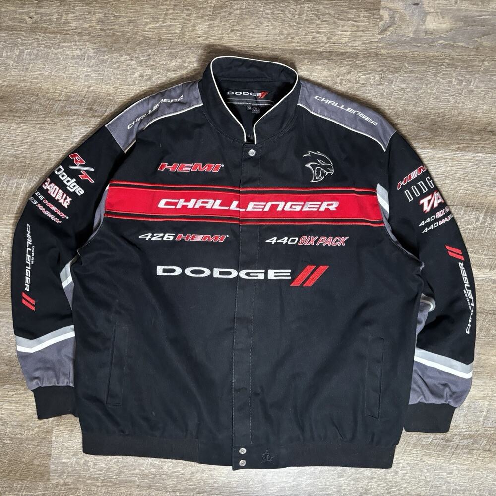 Vtg Dodge Hellcat Nascar Racing Jacket Men's XXL Muscle Car Hemi Challenger